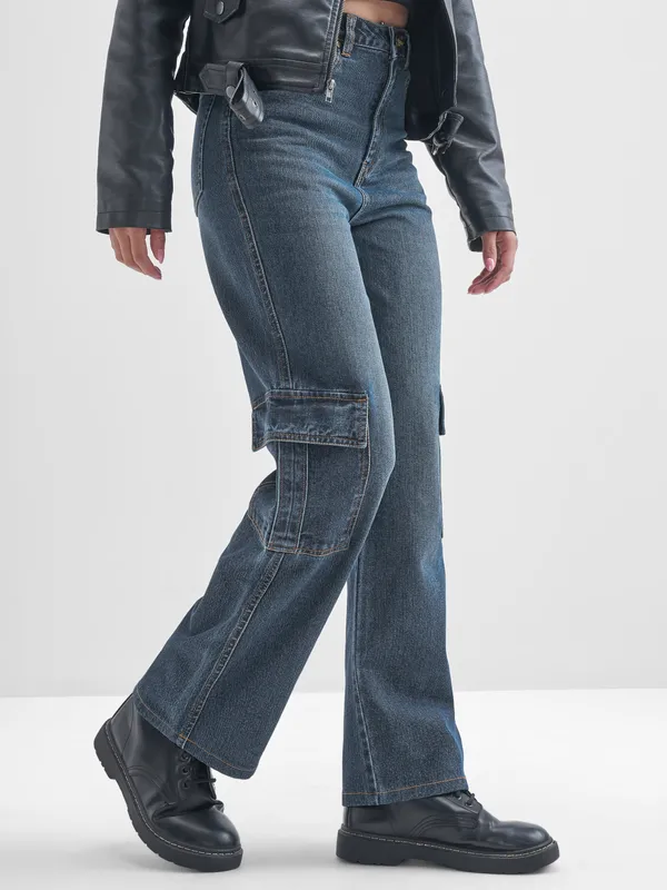 Tokyo Talkies Women Blue Flared Stretchable Jeans