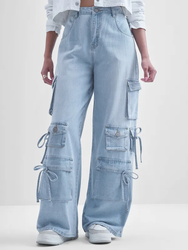 Tokyo Talkies Women Blue Dad Fit Stretchable Jeans