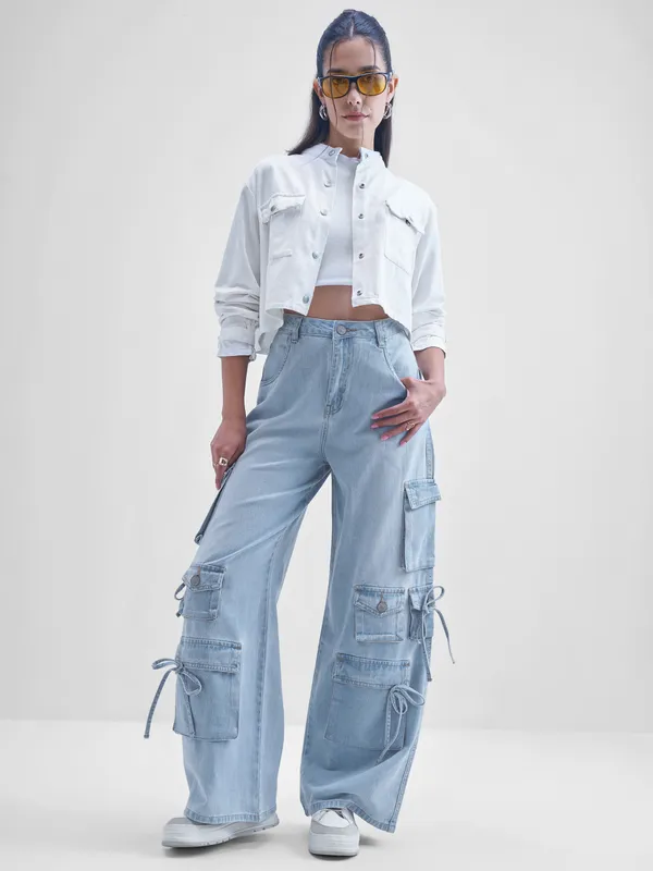 Tokyo Talkies Women Blue Dad Fit Stretchable Jeans