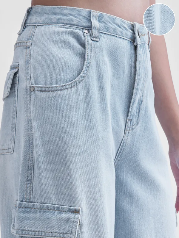 Tokyo Talkies Women Blue Dad Fit Stretchable Jeans