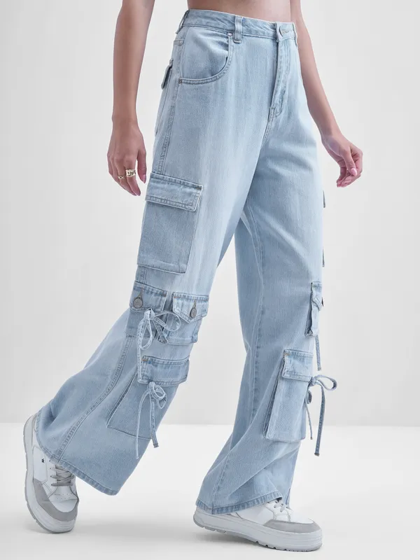 Tokyo Talkies Women Blue Dad Fit Stretchable Jeans