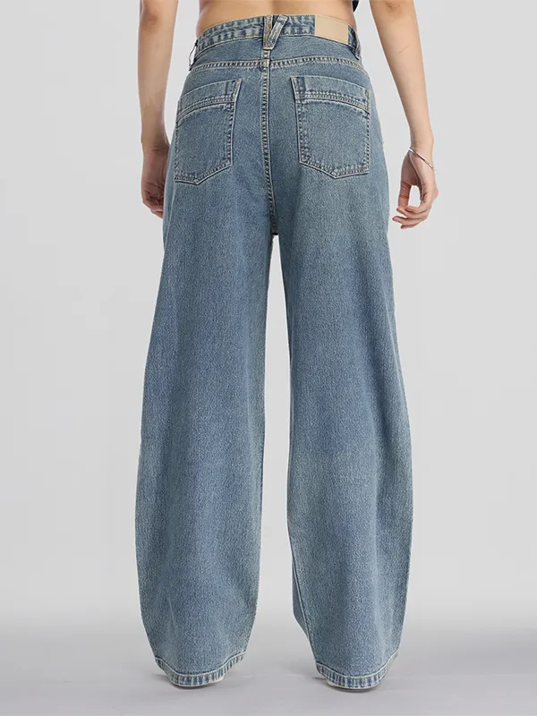 Street By Tokyo Talkies Women Blue Straight Fit Stretchable Jeans