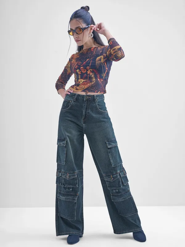 Tokyo Talkies Women Blue Flared Stretchable Jeans