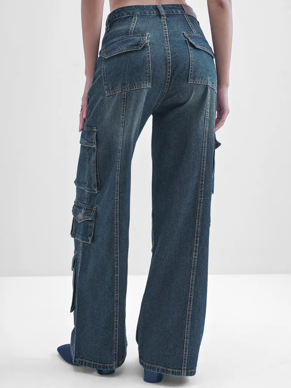 Tokyo Talkies Women Blue Flared Stretchable Jeans