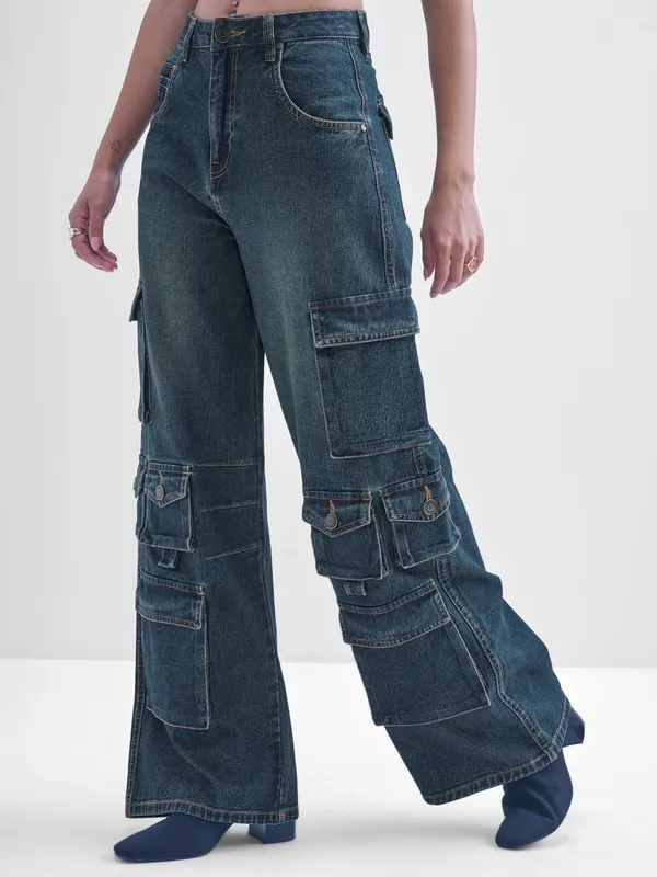 Tokyo Talkies Women Blue Flared Stretchable Jeans