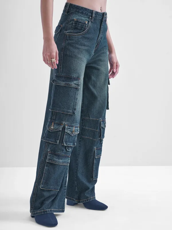 Tokyo Talkies Women Blue Flared Stretchable Jeans