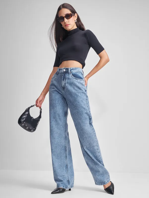 Tokyo Talkies Women Blue Dad Fit Jeans