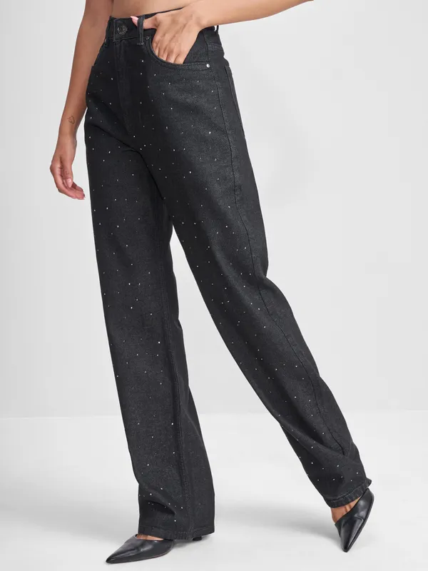 Tokyo Talkies Women Black Dad Fit Jeans