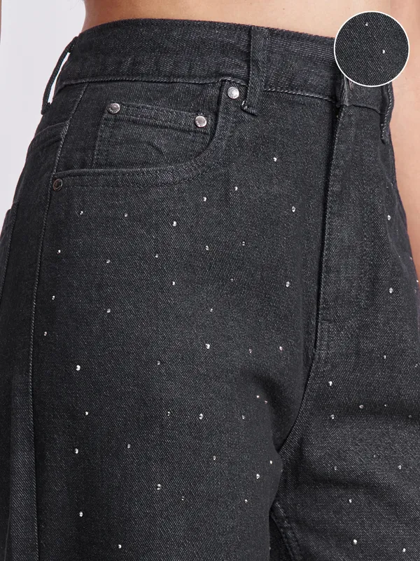 Tokyo Talkies Women Black Dad Fit Jeans