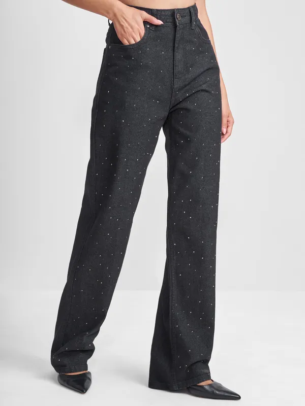 Tokyo Talkies Women Black Dad Fit Jeans