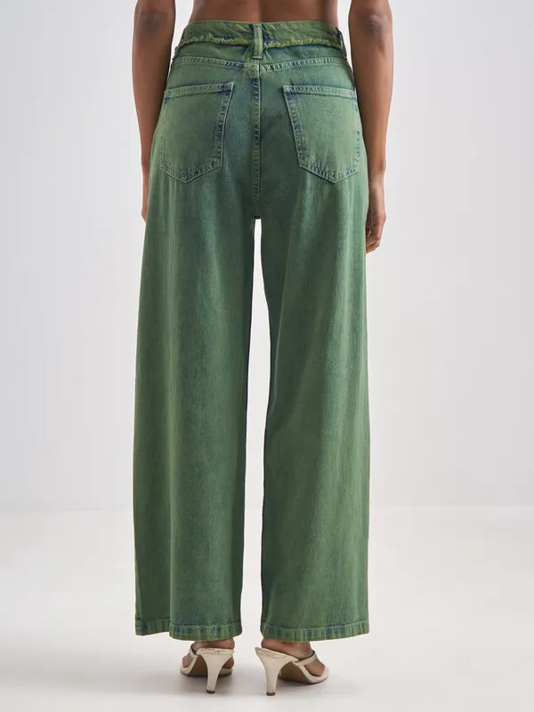 Street By Tokyo Talkies Women Green Loose Fit Jeans
