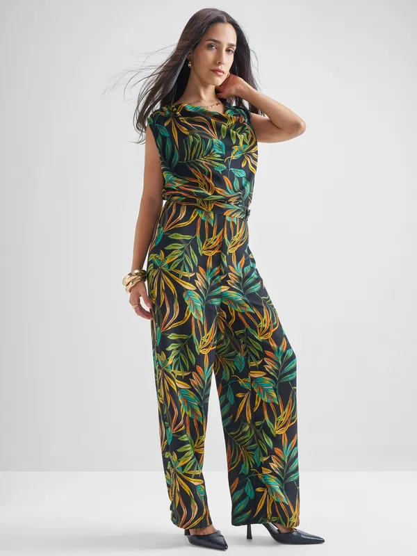 ESPYR By Tokyo Talkies Women Black Printed Jumpsuit