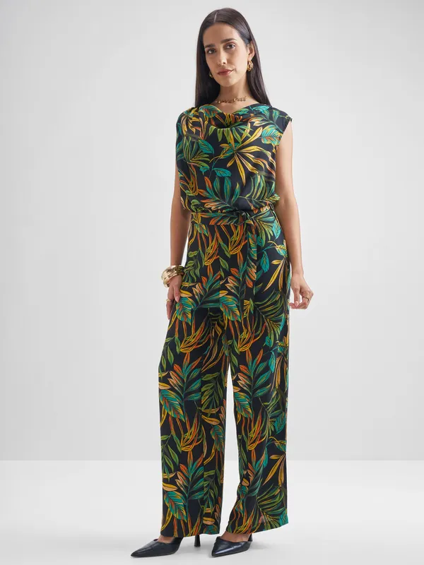 ESPYR By Tokyo Talkies Women Black Printed Jumpsuit