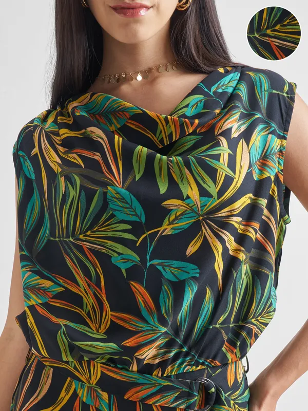 ESPYR By Tokyo Talkies Women Black Printed Jumpsuit