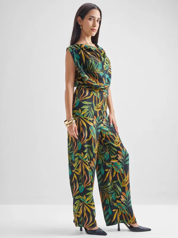 ESPYR By Tokyo Talkies Women Black Printed Jumpsuit