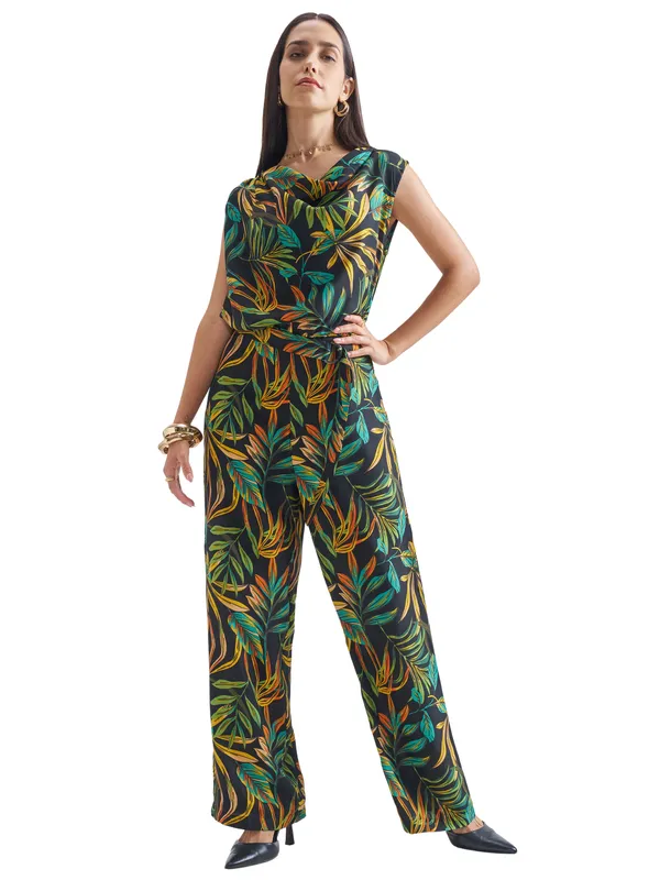 ESPYR By Tokyo Talkies Women Black Printed Jumpsuit