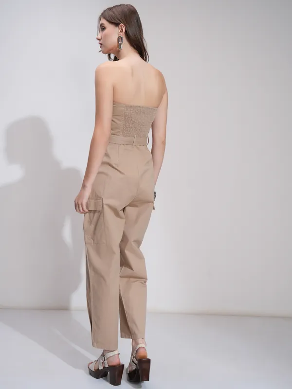 Tokyo Talkies Women Beige Solid Jumpsuit