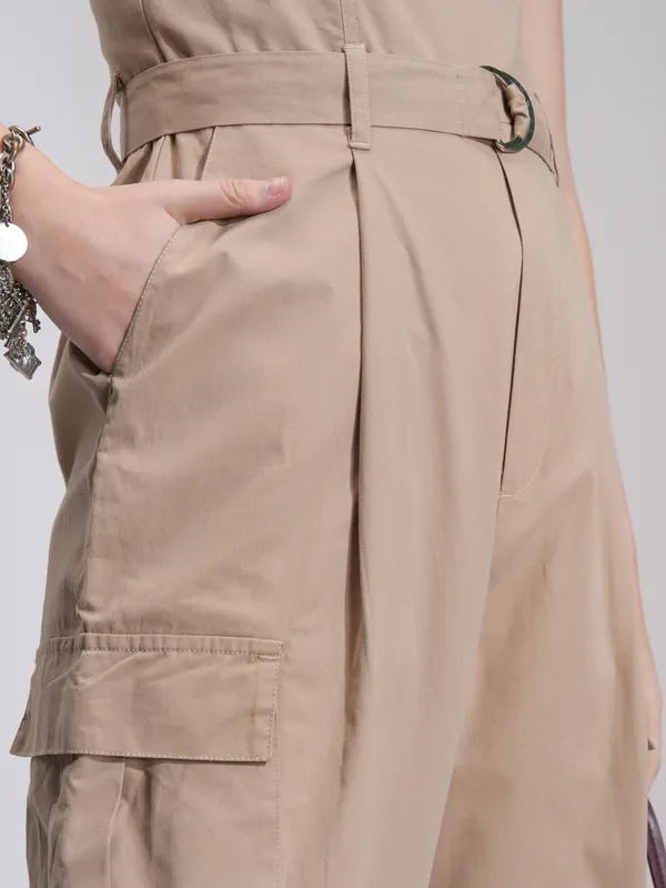 Tokyo Talkies Women Beige Solid Jumpsuit