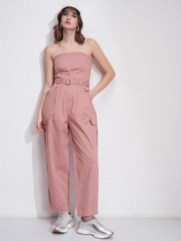 Tokyo Talkies Women Beige Solid Jumpsuit