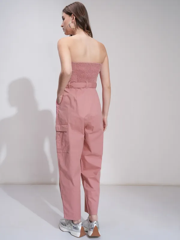 Tokyo Talkies Women Beige Solid Jumpsuit
