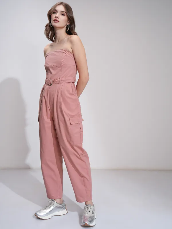 Tokyo Talkies Women Beige Solid Jumpsuit
