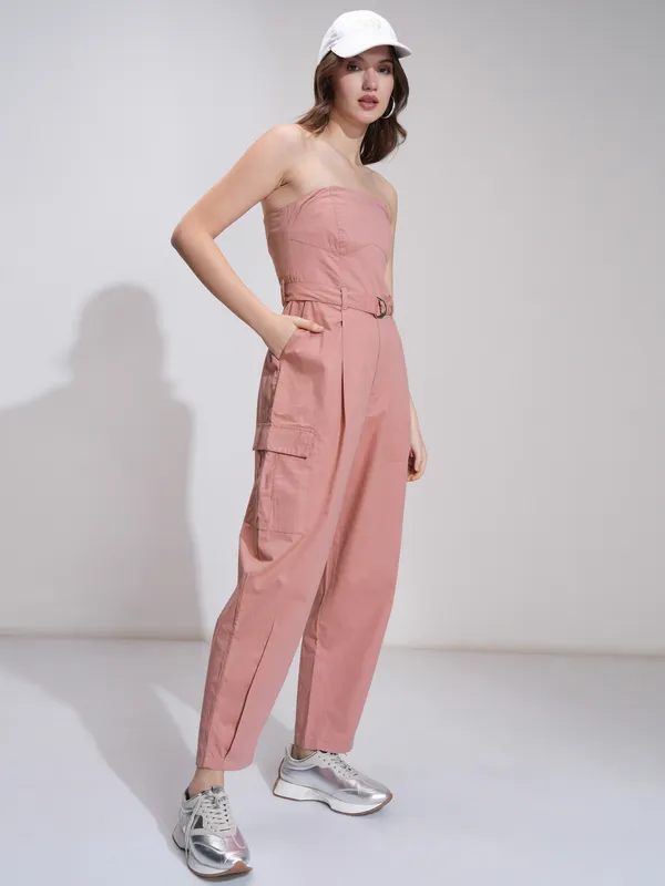 Tokyo Talkies Women Beige Solid Jumpsuit