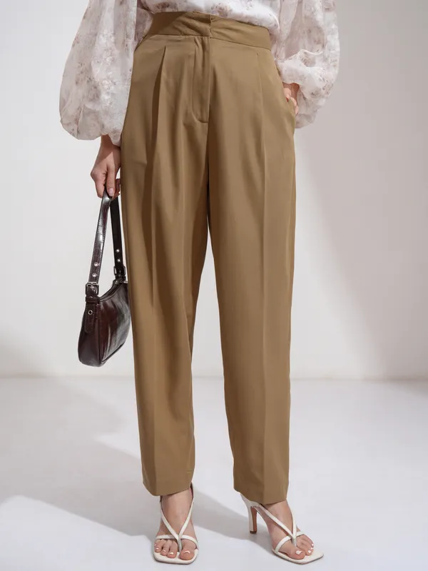 Solid Regular Fit Formal Trousers