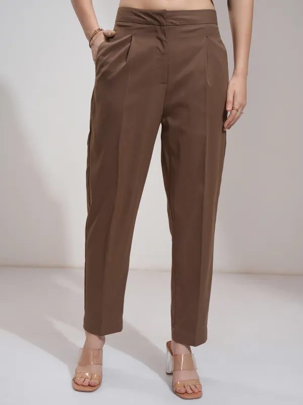 Solid Regular Fit Formal Trousers
