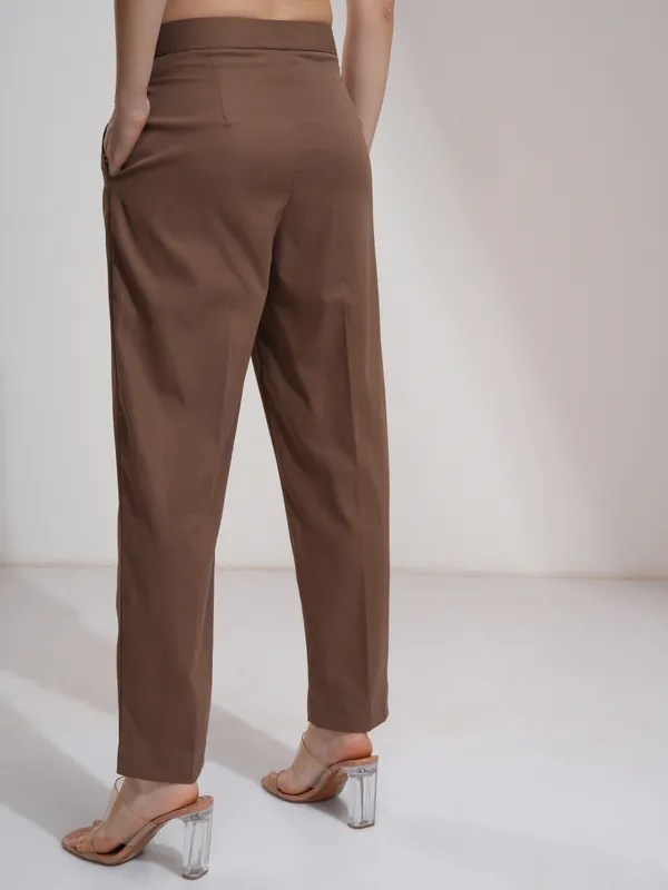 Solid Regular Fit Formal Trousers