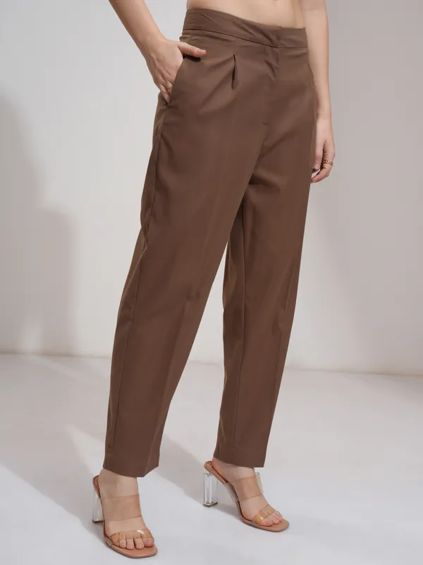 Solid Regular Fit Formal Trousers