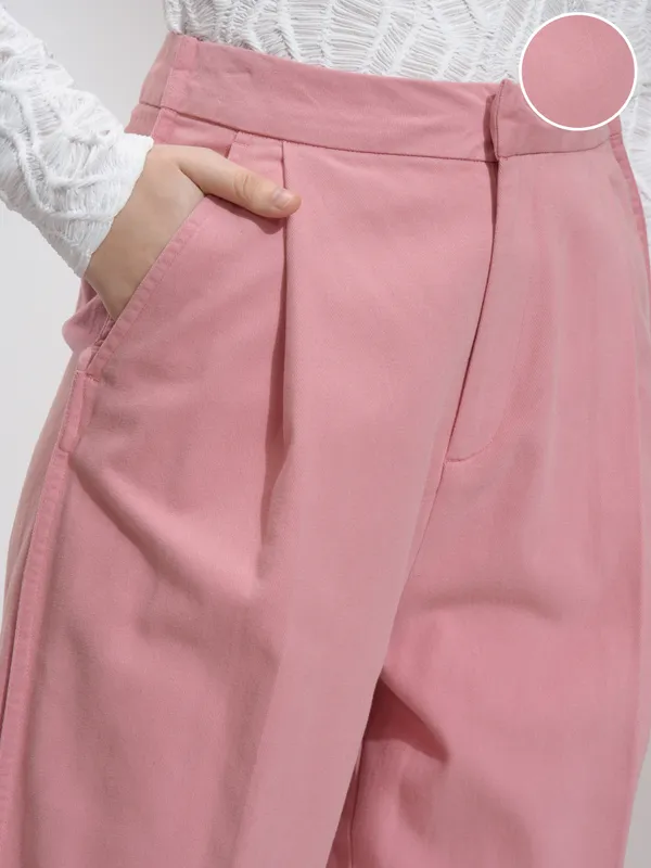 Solid Straight Fit Formal Trousers