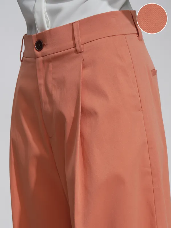 Tokyo Talkies Women Orange Wide Leg Solid Jeans