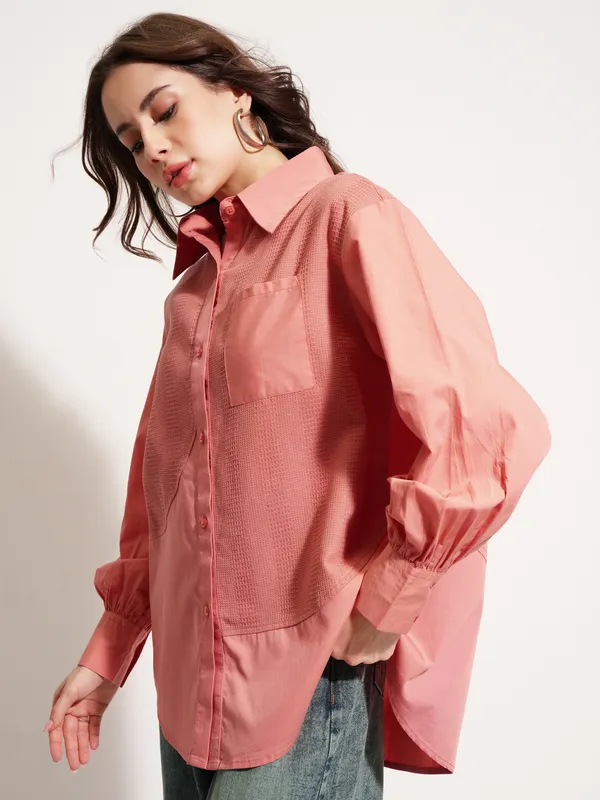 Women Self Design Casual Shirt