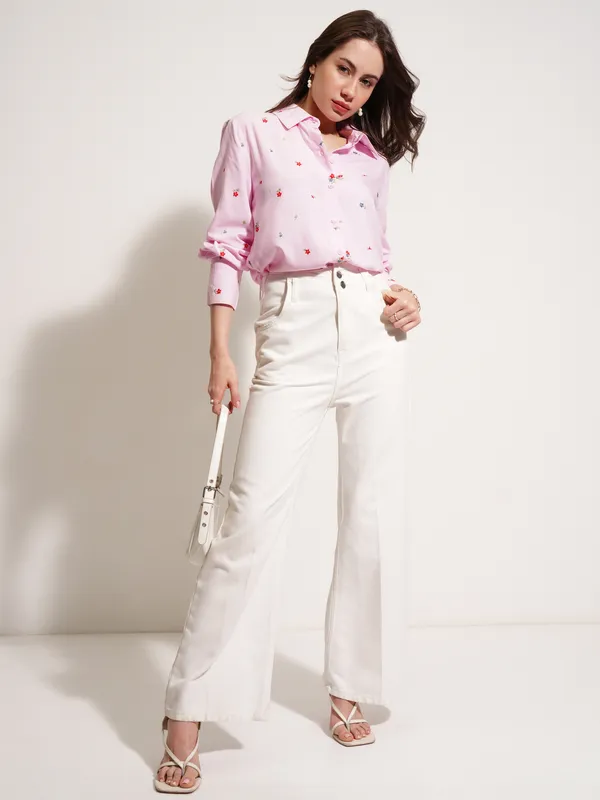 Women Self Design Casual Shirt