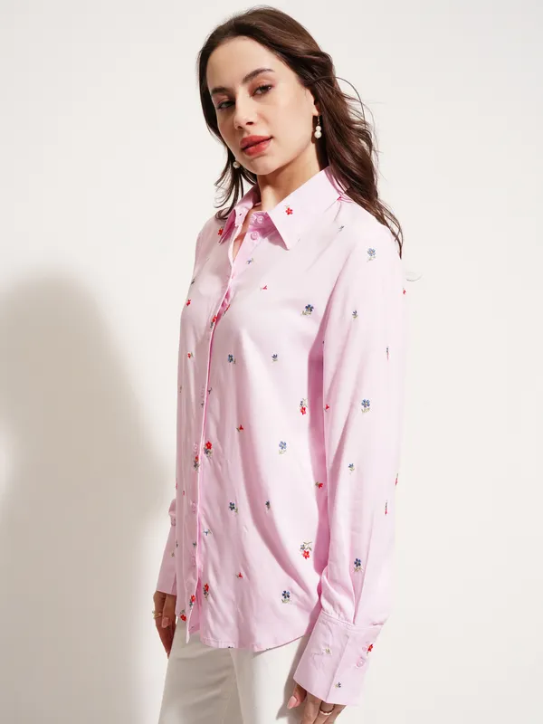 Women Self Design Casual Shirt