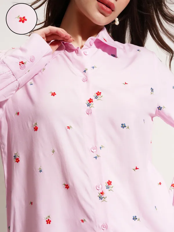 Women Self Design Casual Shirt