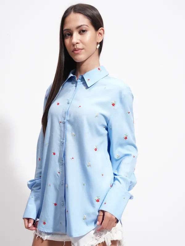 Women Embroidered Casual Shirt