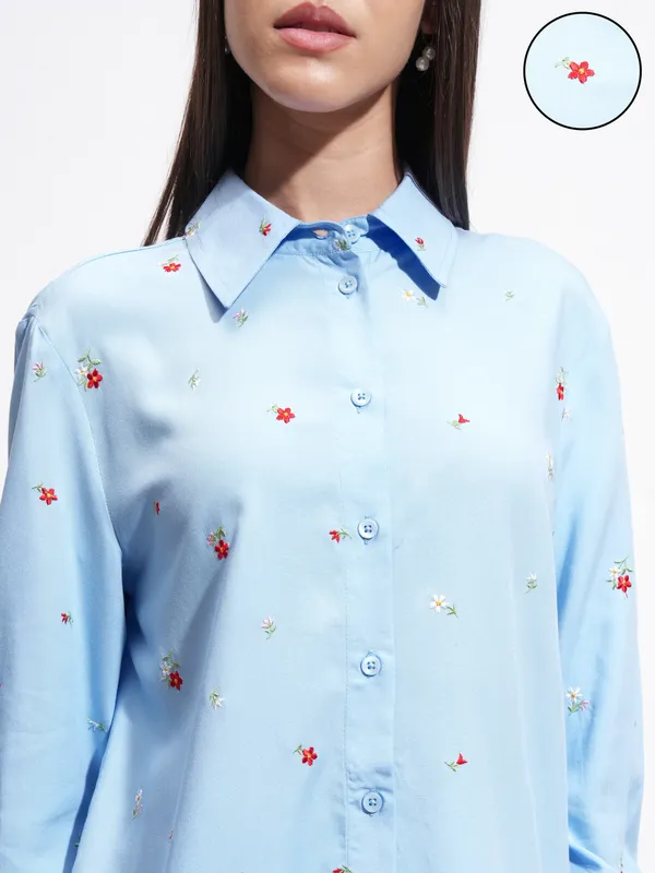 Women Embroidered Casual Shirt