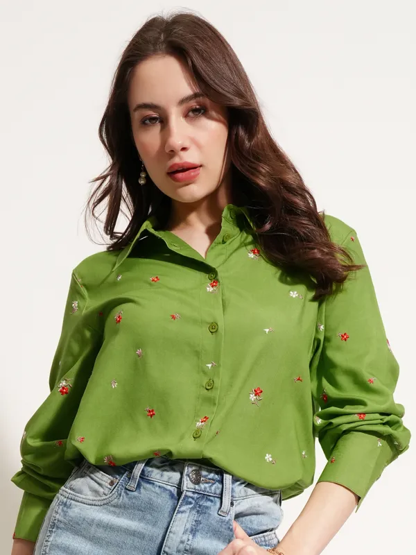 Women Self Design Casual Shirt