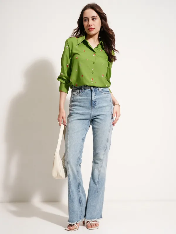 Women Self Design Casual Shirt