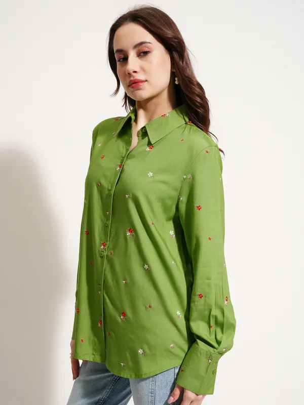 Women Self Design Casual Shirt