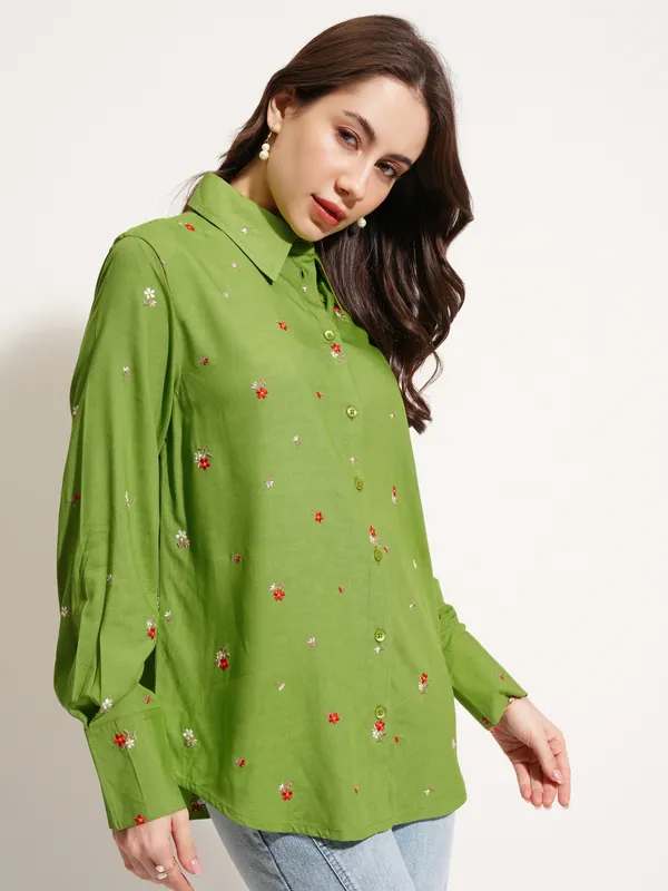 Women Self Design Casual Shirt
