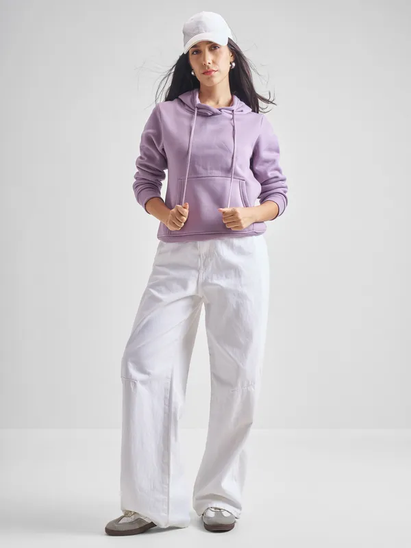  Tokyo Talkies Women Purple Hood Sweatshirts