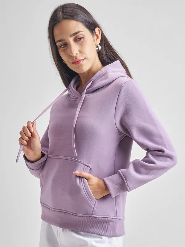  Tokyo Talkies Women Purple Hood Sweatshirts