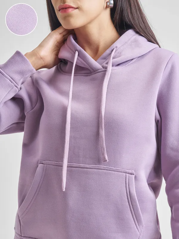  Tokyo Talkies Women Purple Hood Sweatshirts