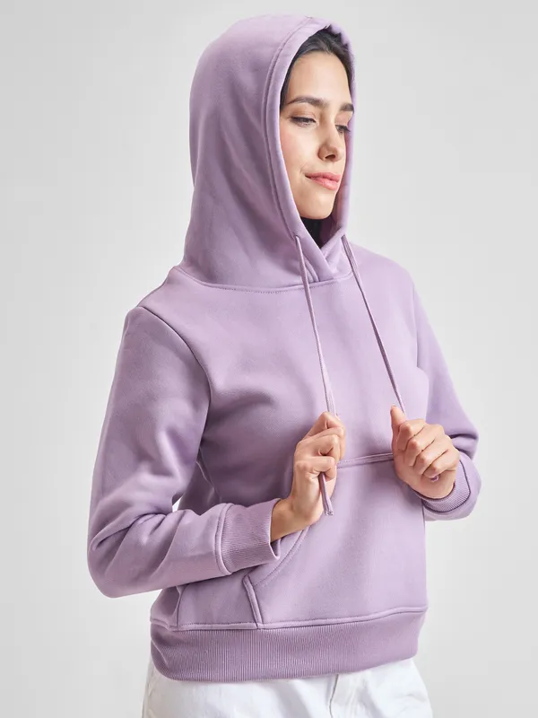  Tokyo Talkies Women Purple Hood Sweatshirts