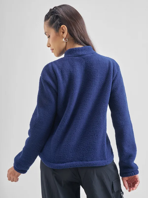  Tokyo Talkies Women Navy Blue High Neck Sweatshirts