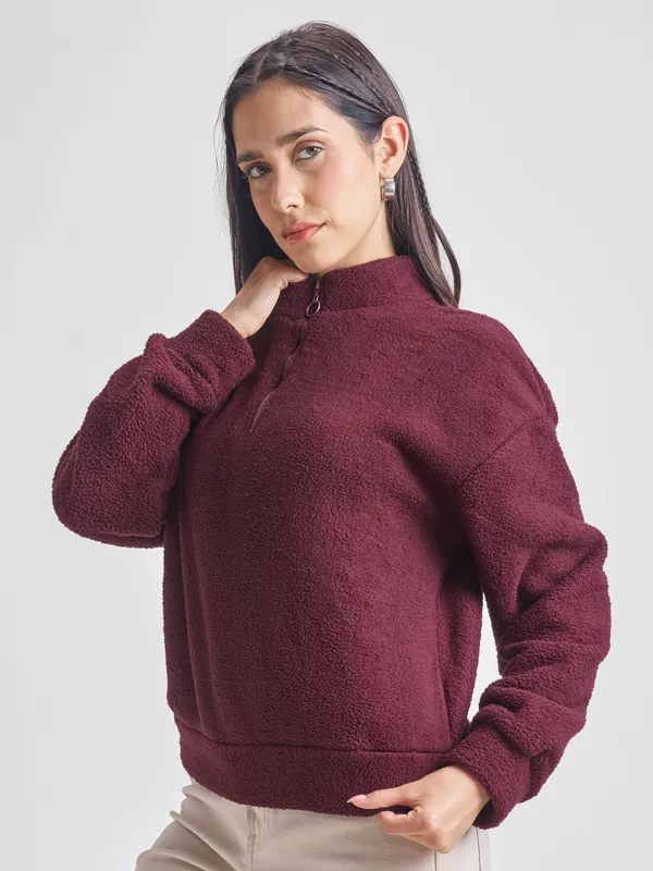 Women Solid Sweatshirt