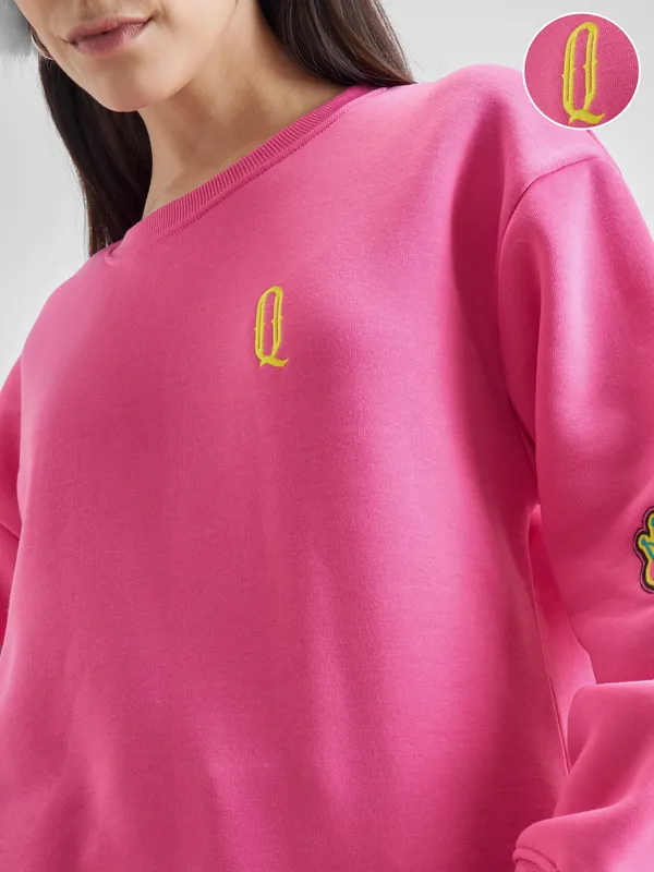 Women Self Design Sweatshirt