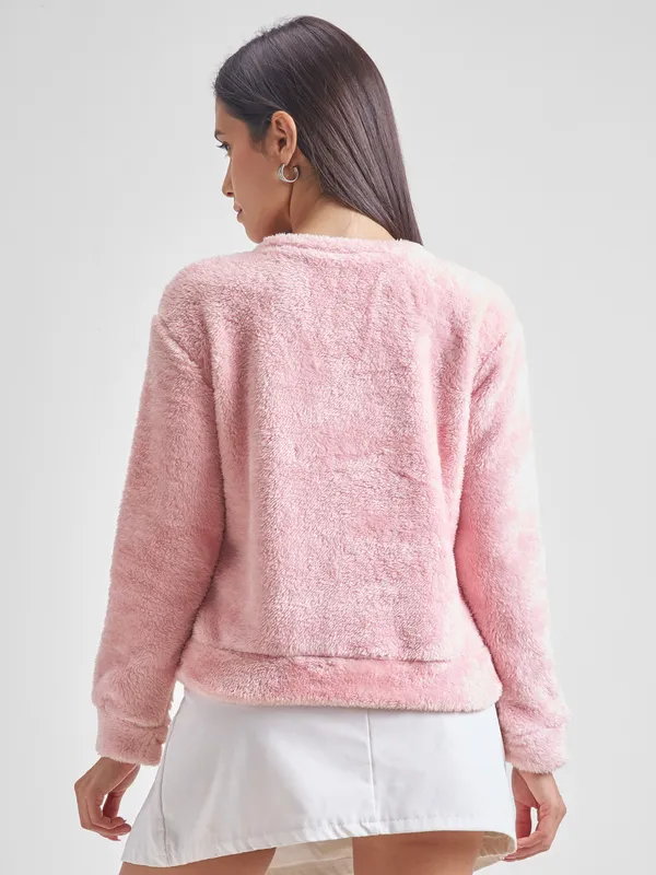 Women Self Design Sweatshirt